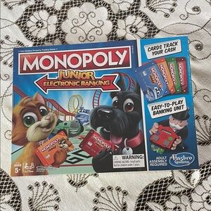 Hasbro Monopoly Junior Electronic Banking Board Gaming NIB